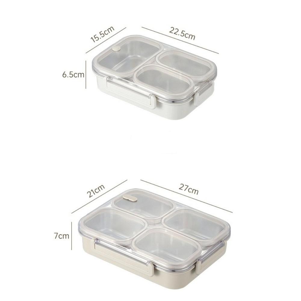 Stainless Steel Lunch Box Divided Food Storage Box Portable Food Container School/Office