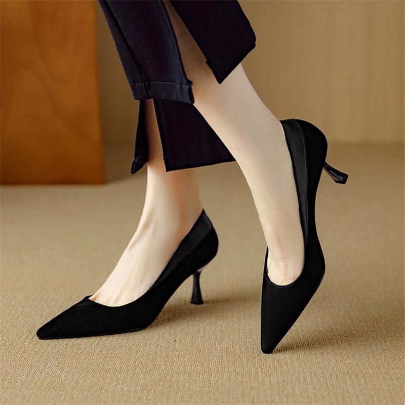 Fashion New Spring Sheep Suede Woman Shoes Pointed Toe Women Pumps Shoes for Women High Heel Fashion Concise Ladies Shoes Stiletto