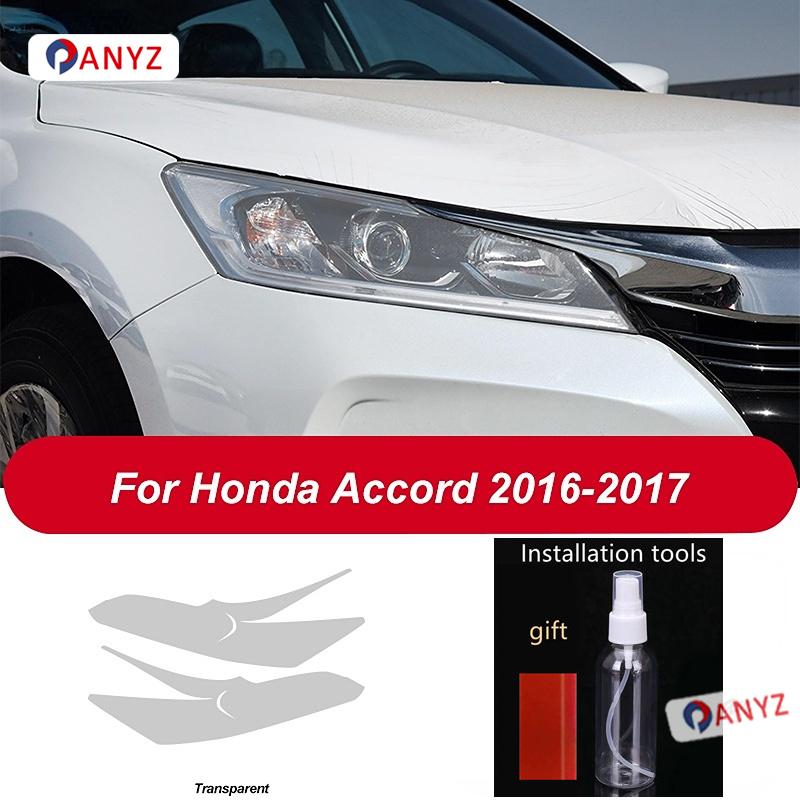 2 Pcs Car Headlight Protective Film Transparent Black TPU Sticker For Honda Accord 2016 2017 2018 9 10th Accessories