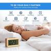 Digital Bamboo Frame Desk Alarm Clock Small Digital Clock Sound Control Dual Display Alarm Clock Desk Office
