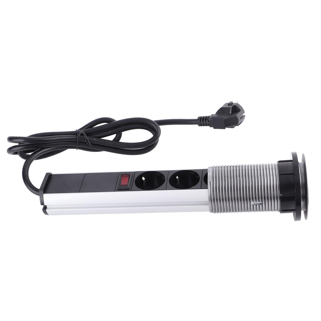 Выдвижная розетка с 3 вилками европейского стандарта и USB-розеткой из алюминиевого сплава, встроенной в столешницу, розеткой переменного тока