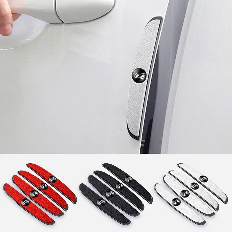QEJMX1 4PCS Car Rearview Mirror Door Protective Sticker Protection Strip For VW Volkswagen GTI R Rline Golf Beetle Passat Sharan Jetta