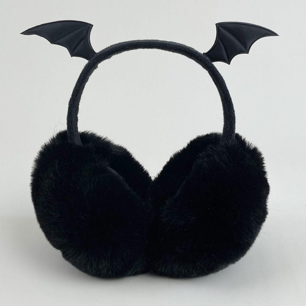 Bat Wing Faux Fur Ear Warmers Gothic Halloween Cosplay Ear Muffs Cosplay Event