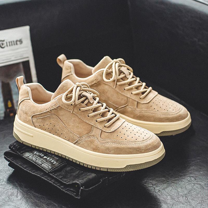 Мужские кроссовки, новые трендовые повседневные кожаные замшевые вулканизированные туфли, мужские теннисные кроссовки класса люкс, удобные мужские кроссовки для ходьбы и бега