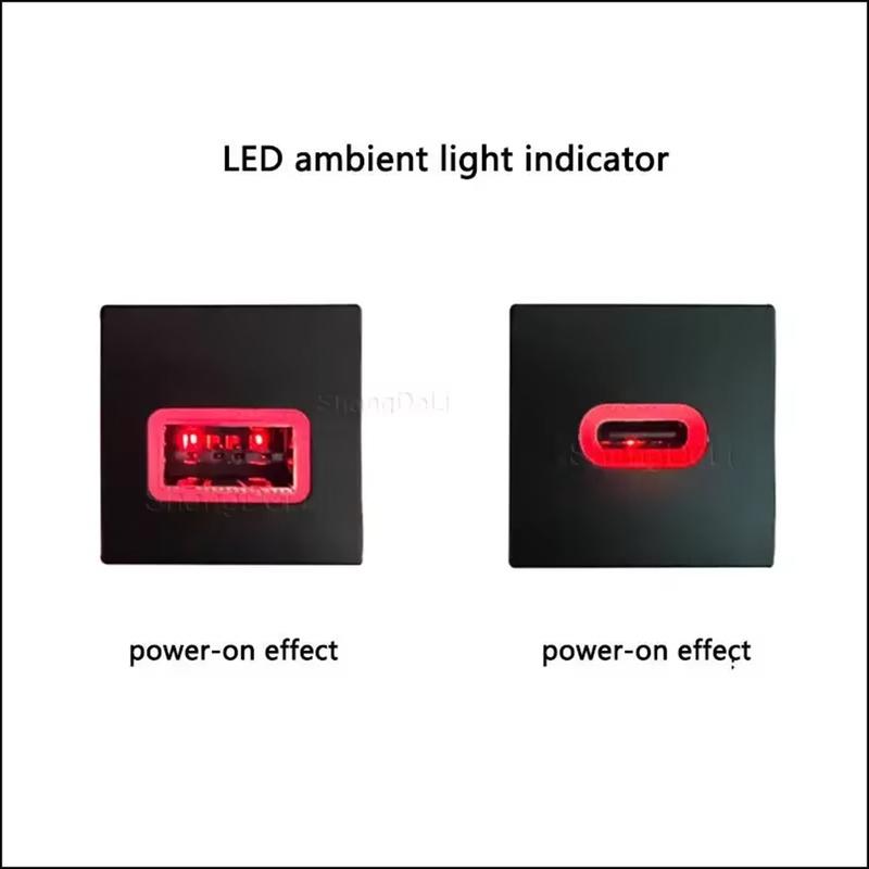 12V Red LED Car Socket Charger Dual USB PD Type C Port Phone Chargers Power Adapter For VW Golf 6 MK6 Jetta 5 MK5