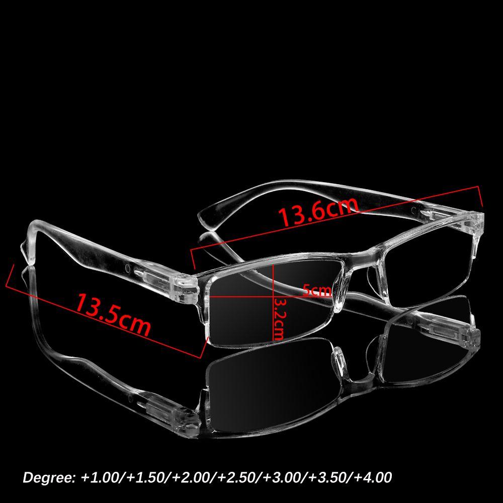Ultralight Transparent Silver Presbyopic Glasses Plastic Frame Reading Glasses Flat Mirror Eyewear