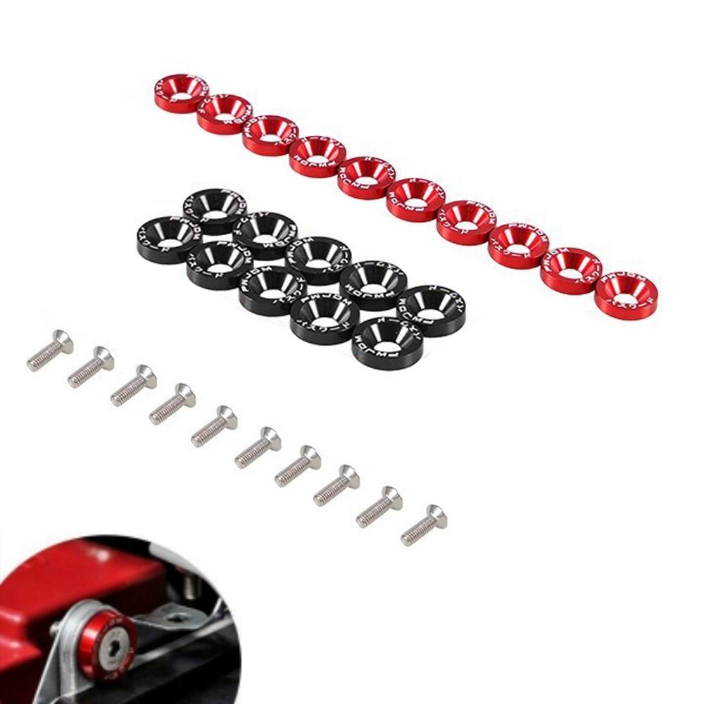 Универсальный M6 10 шт. автомобильный модифицированный шестигранный крепеж шайба крыла JDM бампер двигатель алюминиевые вогнутые винты для Honda LBJ-1001
