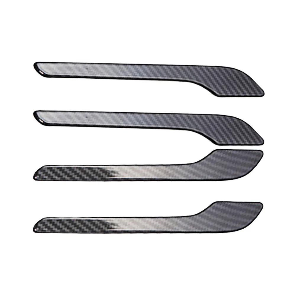 4 шт. защитная наклейка на дверную ручку автомобиля из углеродного волокна ABS, стильные прочные автомобильные аксессуары премиум-класса для Tesla Model 3 Y