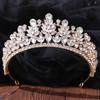 DIEZI New Baroque Korean Gold Color Crown Hair Accessories Luxury Crystal Tiara For Women Wedding Headdress Bridal Hair Zircon
