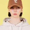 VARZAR Monogram Applique Overfit Washed Ball Cap Brick