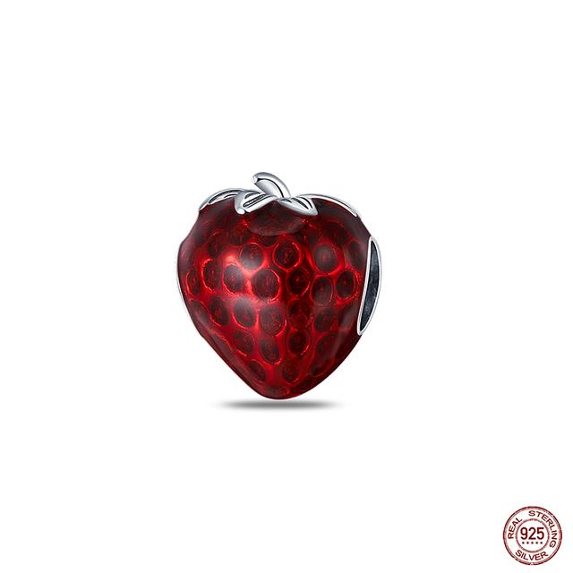 Новые стерлингового серебра 925 пробы красного цвета, подвески в форме сердца, бусины, ювелирные изделия на удачу, подарки
