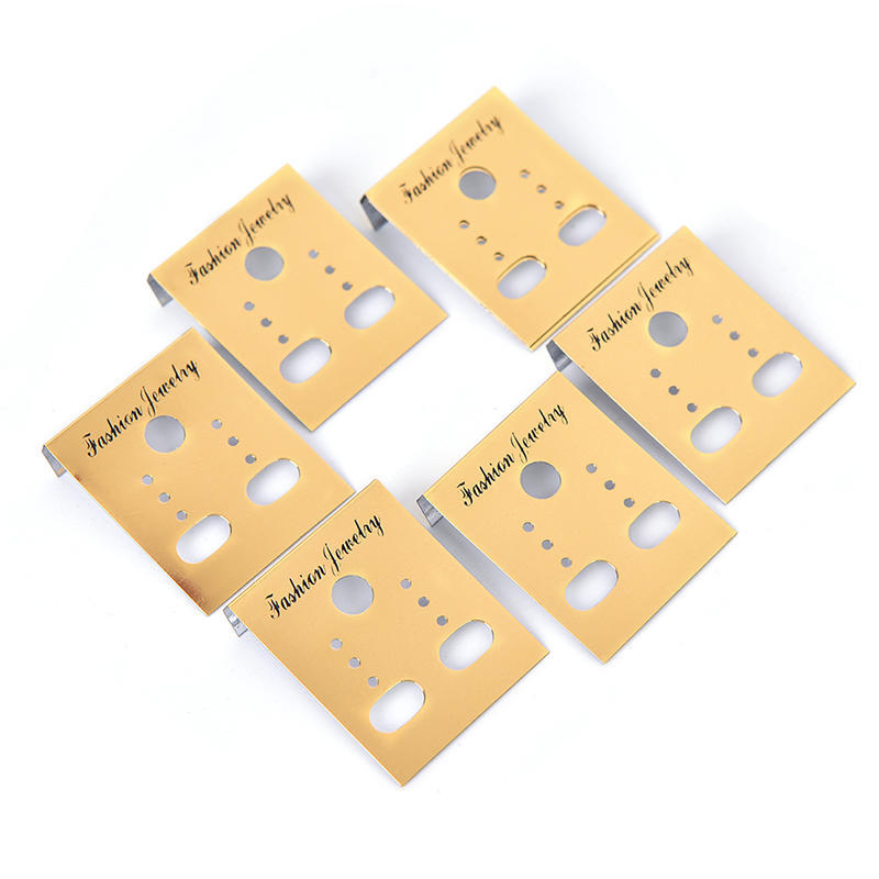 100X Gold Professional Type Plastic Earring Ear Studs Holder Display Hang Cards,