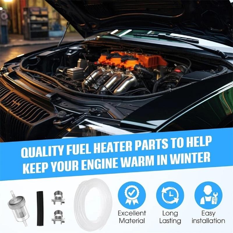 2 Sets Car 5M Fuel Line Kit with Filter and Hose Clip for Heaters Tank Diesel Accessories Auto Truck Diesel Heater Fuel Line Kit