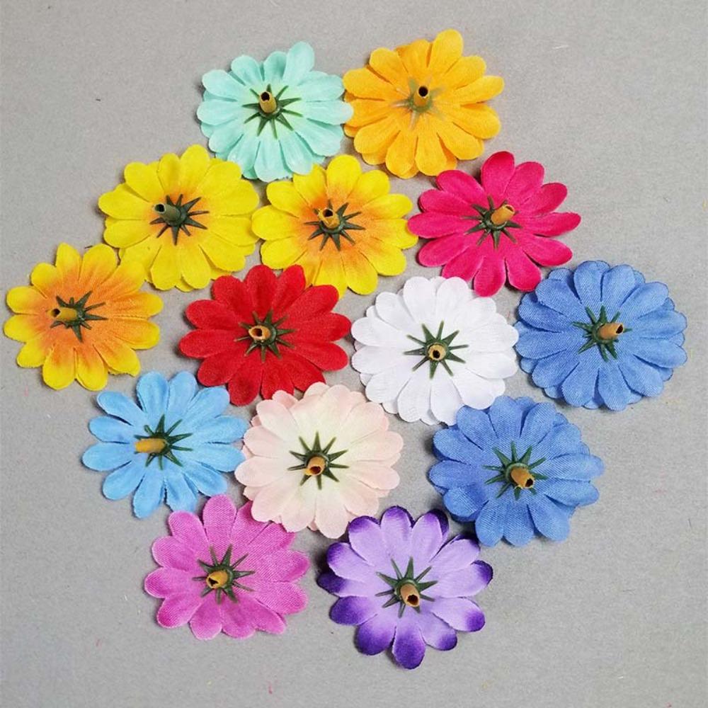 50 шт. шелковая искусственная головка подсолнечника DIY аксессуары мини ромашка имитация подсолнуха цветок