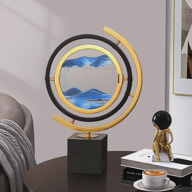 Элегантная картина «Зыбучий песок» для гостиной, винного шкафа, тумбы под телевизор и офисного декора — роскошный подарок в виде песочных часов