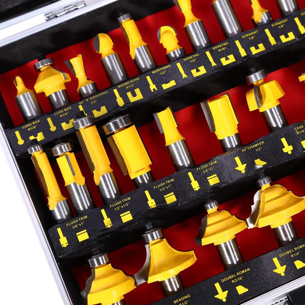 35pcs 1 2 Inch Shank Router Bits Set Woodworking Milling Cutter Bits With Box
