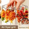 Air Fryer Skewer Stand Stainless Steel Vertical Grill Holder for Grilling Home Kitchen Kabobs Skewer Air Fryer Accessories for BBQ Lovers