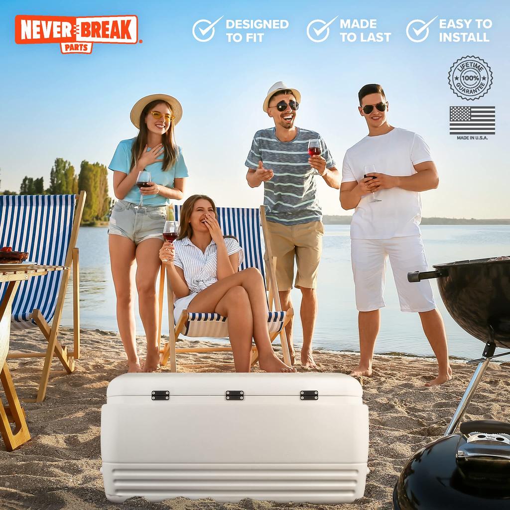 NeverBreak Parts 3 Pack Black Igloo Cooler Hinge Replacement with Screws High Strength Igloo Cooler Replacement Parts Kit for Ice Chest -