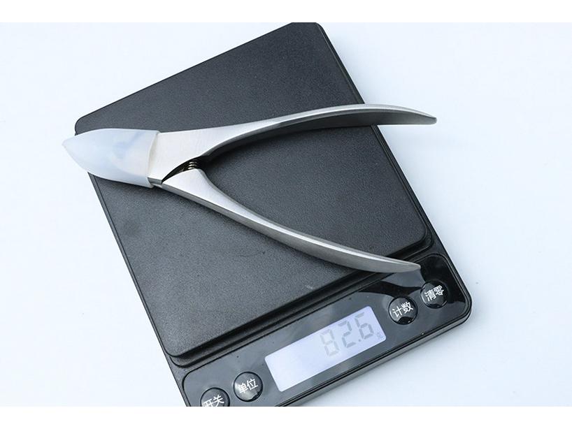 Stainless Steel Eagle Beak Toenail Clipper for Paronychia - Gray, Buffalo Horn Handle, Single Cut Pliers for Thick & Ingrown Nails