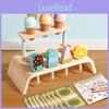 Wooden Ice Simulation Cream Shelf Children Puzzle Interactive Toy Gift For