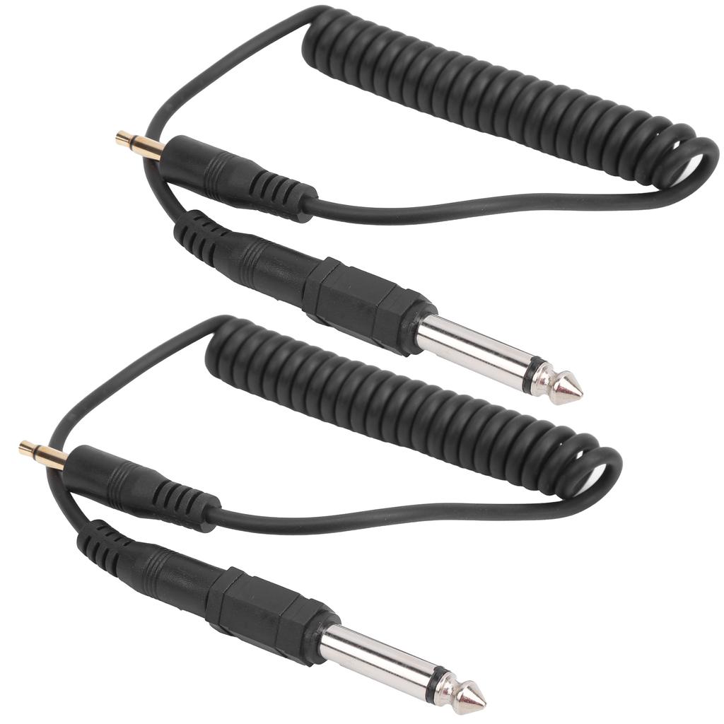 2Pcs Universal Type Digital Camera 3.5mm‑6.35mm Synchronization Connecting Line Cable Set
