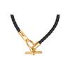 Hermes Glenan Gold Buckle Calfskin Bracelet Unisex Bracelet Black H071681F-89