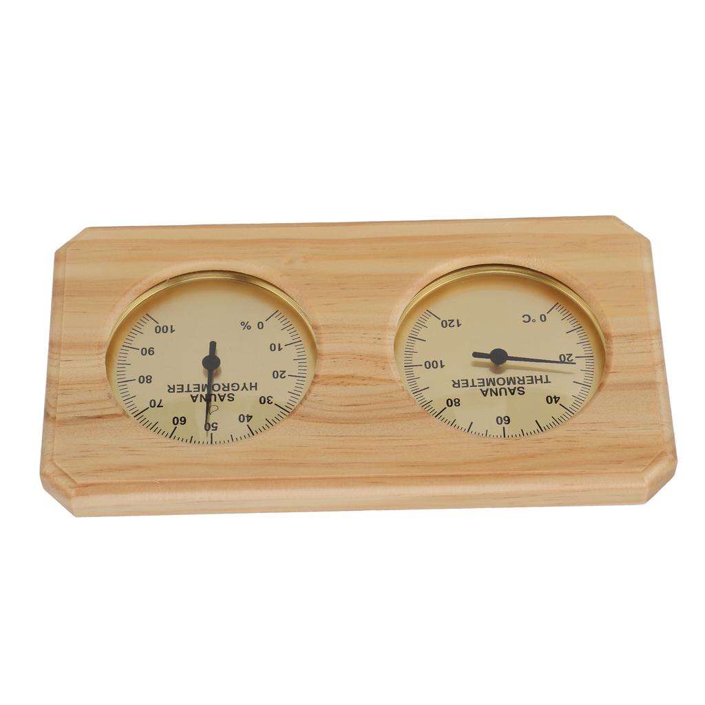 2 in 1 Wooden Sauna Thermometer Hygrometer For Hotel Sauna Room Dual Temperature and Humidity Meter Wall Mounted
