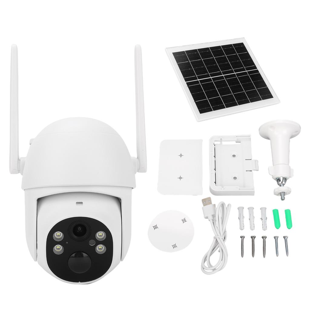 Solar Security Cameras Wireless Outdoor 3MP PT Surveillance Camera with 4G Card PIR Motion Sensor 2 Way Talk