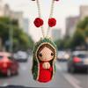 Милая статуэтка Марии, Декор для салона автомобиля, Ручная работа, Крючком, Подвеска на зеркало заднего вида с изображением Девы Марии, Подвеска-Розарий с благословениями