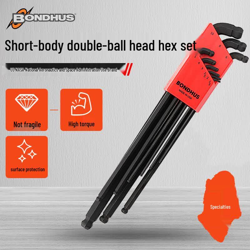 BONDHUS 67037 Набор из 13 дюймовых шестигранных ключей с двойным шаровым концом