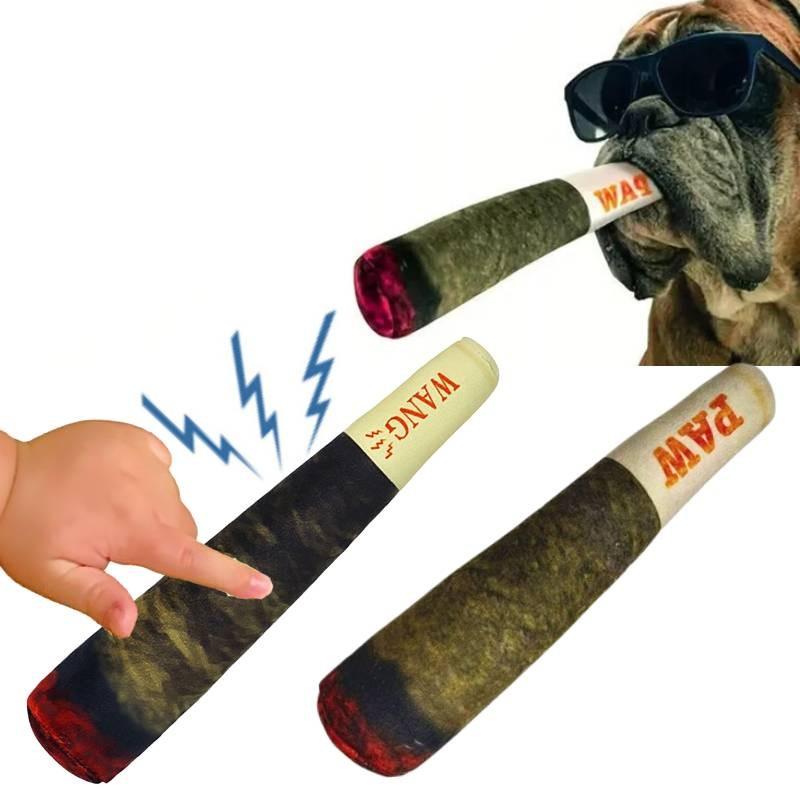 Lifelike Green Cigar Dog Toy Crafted From Premium Plush For Happy Pets