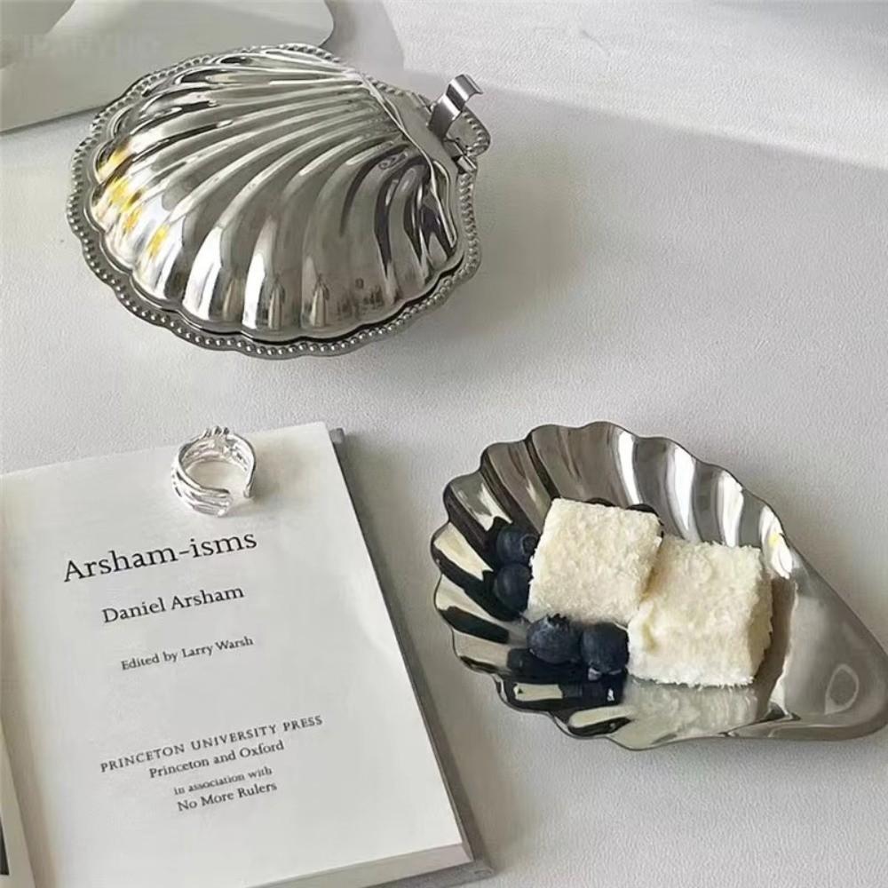 Shell Shape Fruit Snack Dish 304 Stainless Steel Snack Disc Creative Dessert Plate Home
