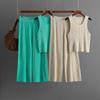 Strap Vest Fashion Set For Summer Wear  Women's Round Neck Sleeveless Top Knit Two-piece Set