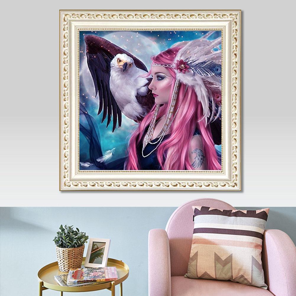 30x30cm Square DIY 5D Full Drill Beauty Eagle Cross Stitch Masonry Home Decor