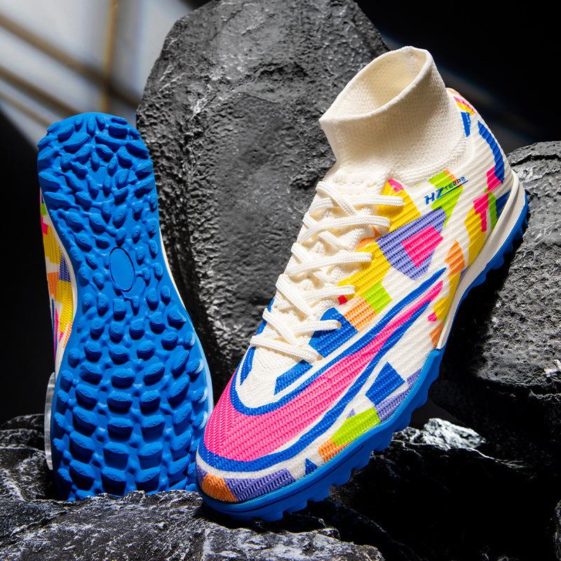 Foreign Trade New High-top Football Shoes Long Nail Football Shoes TF Broken Nail Training Shoes Football Falcon Men's