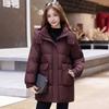 Winter New Down Cotton-padded Clothes Women's Medium and Long Thickened Cotton-padded Clothes Fashion Loose Hooded Warm Cotton-padded Jacket