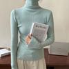 Женский осенне-зимний трикотажный базовый слой с высоким воротом, конфетного цвета, облегающего кроя, простой топ с длинным рукавом для офисной носки
