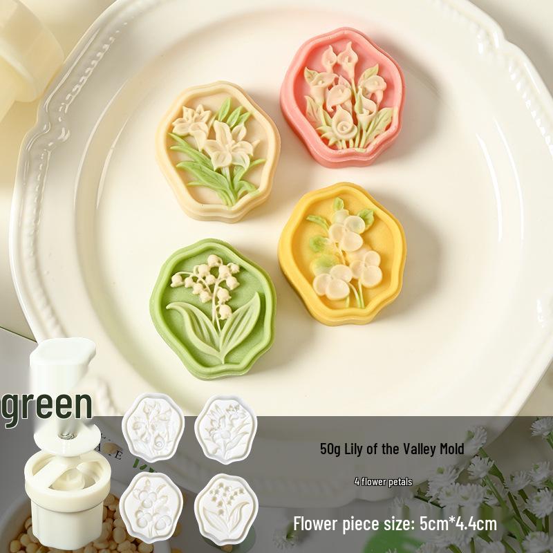 30g/50g Mung Bean Cake Mold 3D Embossing Mooncake Imprinter Pastry Baking Tool
