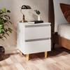 VidaXL Bedside Table with Pine Legs White 40x35x50 Cm 805851