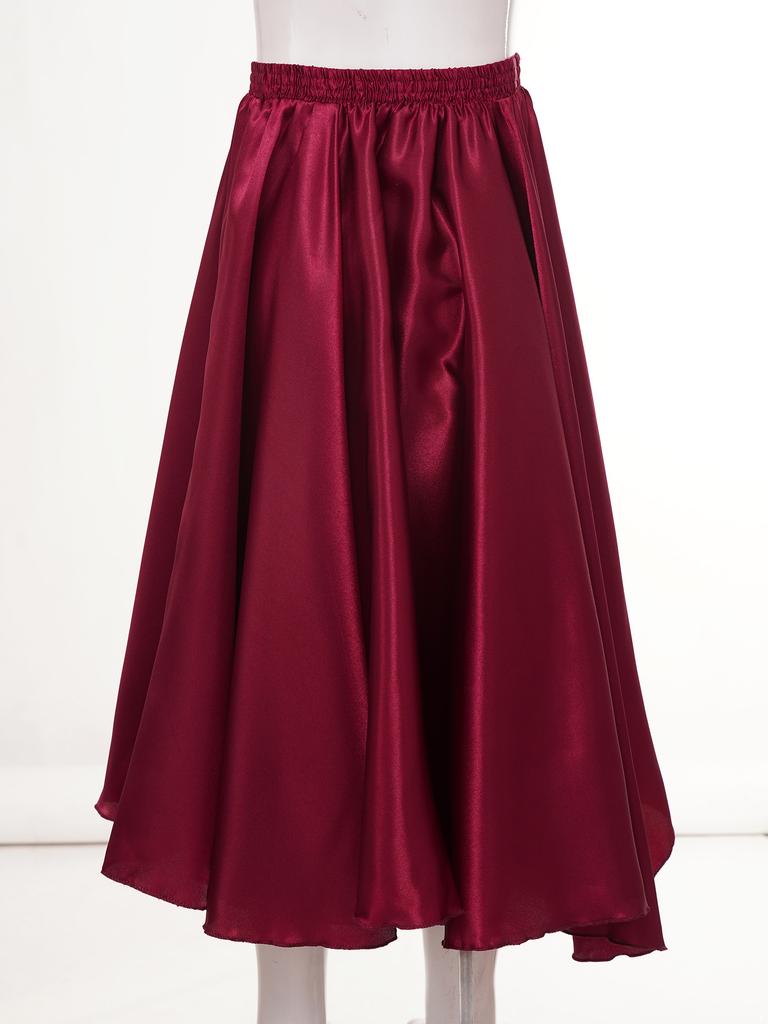 Юбка для бальных танцев для девочек, длинная, круглая, юбка для испанского фламенко, одежда для латиноамериканских танцев «ча-ча», длинная юбка-макси