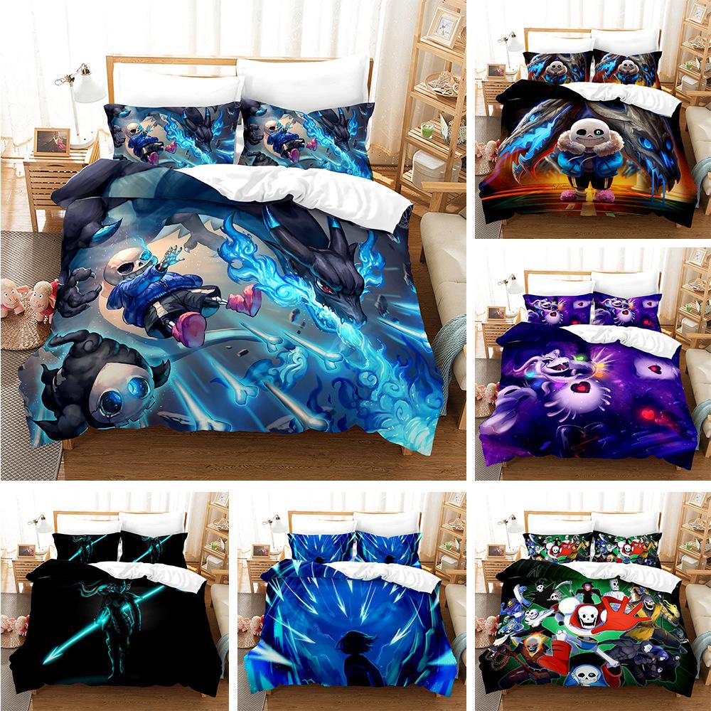 3pcs Bedding Set Animation Wish 3D Printed Cozy Duvet Cover King Queen Twin Size Birthday Gift for Adult Bedroom Decor