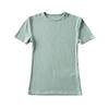 Casual Summer Woman Skinny Fit T-shirt Tight Short-Sleeve O-neck Tee Basic Solid Crop Tops T Shirt