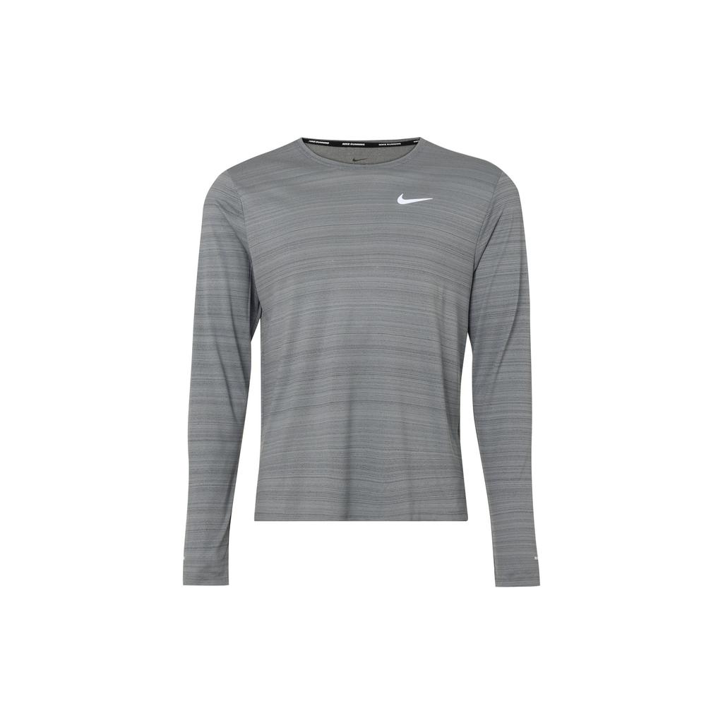 Nike Мужские топы для бега и фитнеса с длинными рукавами Dri-FIT Miler дымчато-серые CU5990-084