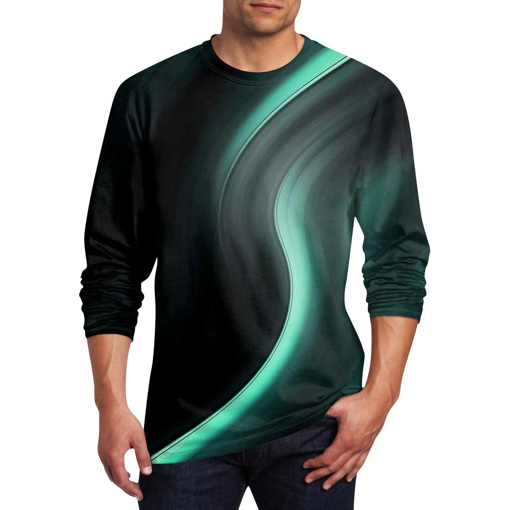 Men's T Shirt O-Neck Clothing Apparel Outdoor Long Sleeve Print Fashion Designer Vintage