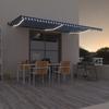 Day and Night - Day and Night Manual Retractable Awning with Blue and White LED Light 600x300 Cm