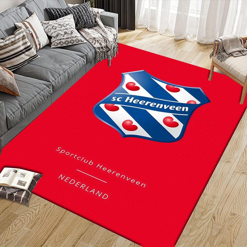 Heerenveen Flannel Printed Carpet, Home Sofa Decoration for Living Room & Bedroom, Non‑Slip Play Flannel Floor Mat for Game Room