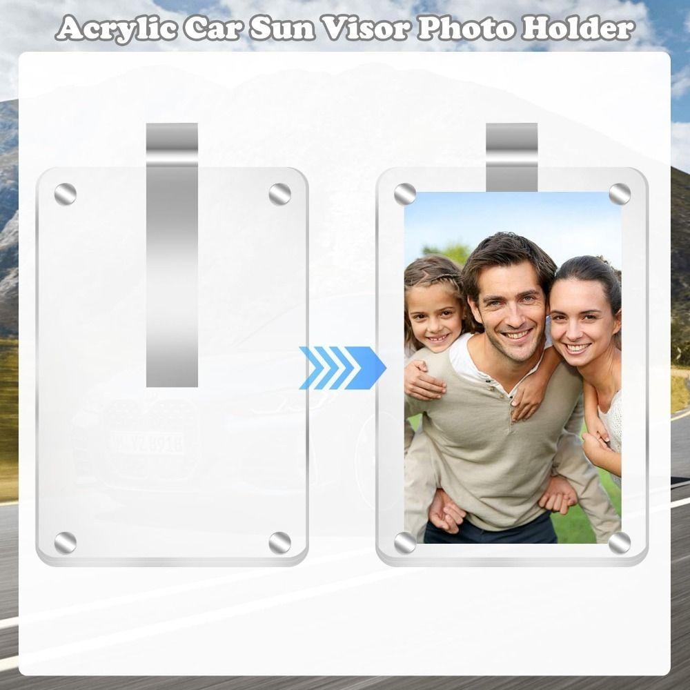Photograph Display Car Sun Visor Photo Holder Acrylic Car Picture Holder New Picture Frame Clip