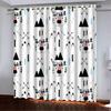 Curtain Black And White Series Simple Style Cartoon Animal Ins Digital Printing High Density Blackout Curtain