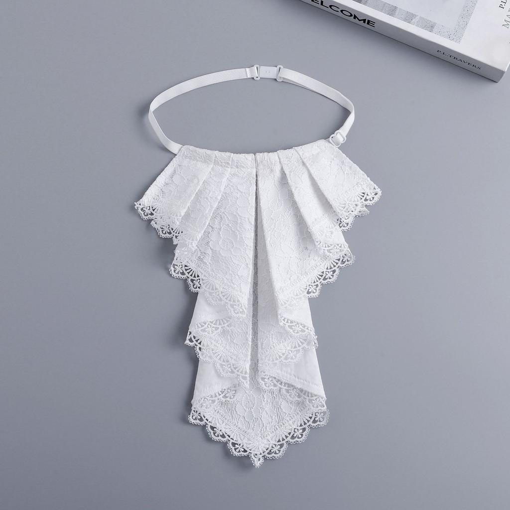 Lace Embriodery Shirt Detachable Collar Ties for Womens False Collar Retro Neck Ties Decorative Neckline Ruffled Fake Collar