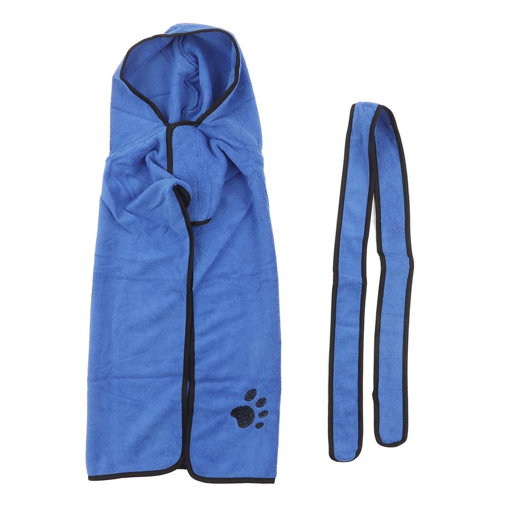 Dog Drying Coat Microfibre Fast Drying Highly Absorbent Pet Wearable Bath Towel with Adjustable Waist Belt for Dogs Cats